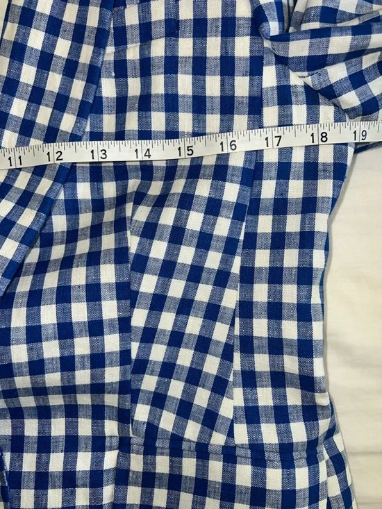 NWT J. Crew Campbell Linen Blazer Blue White Gingham Check Sz 6 - Picture 6 of 11